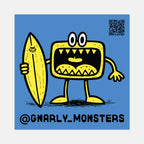 Gnarly Monster Sticker - Blue