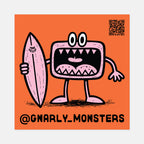 Gnarly Monster Sticker - Orange