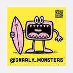 Gnarly Monster Sticker - Yellow